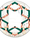 Abstract Geometric Retro II - Modern Round or Oval Wall Mirror - Hexagon Star