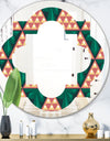 Abstract Geometric Retro II - Modern Round or Oval Wall Mirror - Quatrefoil