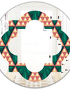 Abstract Geometric Retro II - Modern Round or Oval Wall Mirror - Quatrefoil
