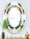 Abstract Geometric Retro II - Modern Round or Oval Wall Mirror - Space
