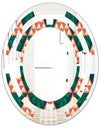 Abstract Geometric Retro II - Modern Round or Oval Wall Mirror - Space