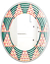 Abstract Geometric Retro II - Modern Round or Oval Wall Mirror - Wave