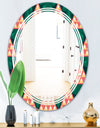 Abstract Geometric Retro II - Modern Round or Oval Wall Mirror - Triple C