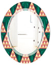 Abstract Geometric Retro II - Modern Round or Oval Wall Mirror - Triple C