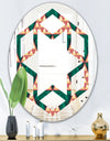 Abstract Geometric Retro II - Modern Round or Oval Wall Mirror - Hexagon Star