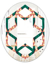 Abstract Geometric Retro II - Modern Round or Oval Wall Mirror - Hexagon Star
