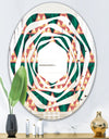 Abstract Geometric Retro II - Modern Round or Oval Wall Mirror - Whirl