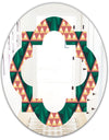 Abstract Geometric Retro II - Modern Round or Oval Wall Mirror - Quatrefoil