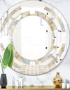 Golden Tropical Pattern VIII - Modern Round or Oval Wall Mirror - Space