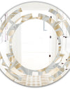 Golden Tropical Pattern VIII - Modern Round or Oval Wall Mirror - Space