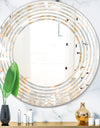 Golden Tropical Pattern VIII - Modern Round or Oval Wall Mirror - Wave