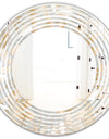 Golden Tropical Pattern VIII - Modern Round or Oval Wall Mirror - Wave