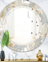 Golden Tropical Pattern VIII - Modern Round or Oval Wall Mirror - Triple C