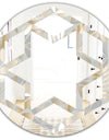 Golden Tropical Pattern VIII - Modern Round or Oval Wall Mirror - Hexagon Star