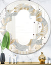 Golden Tropical Pattern VIII - Modern Round or Oval Wall Mirror - Quatrefoil