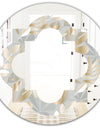 Golden Tropical Pattern VIII - Modern Round or Oval Wall Mirror - Quatrefoil