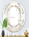 Golden Tropical Pattern VIII - Modern Round or Oval Wall Mirror - Space