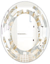 Golden Tropical Pattern VIII - Modern Round or Oval Wall Mirror - Space