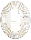 Golden Tropical Pattern VIII - Modern Round or Oval Wall Mirror - Wave
