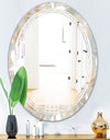 Golden Tropical Pattern VIII - Modern Round or Oval Wall Mirror - Triple C
