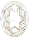 Golden Tropical Pattern VIII - Modern Round or Oval Wall Mirror - Hexagon Star