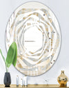 Golden Tropical Pattern VIII - Modern Round or Oval Wall Mirror - Whirl