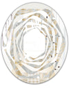 Golden Tropical Pattern VIII - Modern Round or Oval Wall Mirror - Whirl