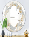 Golden Tropical Pattern VIII - Modern Round or Oval Wall Mirror - Quatrefoil