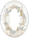 Golden Tropical Pattern VIII - Modern Round or Oval Wall Mirror - Quatrefoil