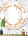 Abstract Luxury Beige Waves - Modern Round or Oval Wall Mirror - Space