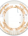 Abstract Luxury Beige Waves - Modern Round or Oval Wall Mirror - Space