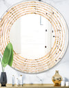 Abstract Luxury Beige Waves - Modern Round or Oval Wall Mirror - Wave