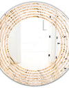 Abstract Luxury Beige Waves - Modern Round or Oval Wall Mirror - Wave