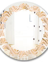 Abstract Luxury Beige Waves - Modern Round or Oval Wall Mirror - Leaves