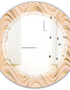 Abstract Luxury Beige Waves - Modern Round or Oval Wall Mirror - Triple C