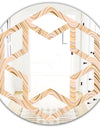 Abstract Luxury Beige Waves - Modern Round or Oval Wall Mirror - Hexagon Star