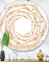 Abstract Luxury Beige Waves - Modern Round or Oval Wall Mirror - Whirl