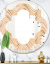 Abstract Luxury Beige Waves - Modern Round or Oval Wall Mirror - Quatrefoil