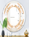 Abstract Luxury Beige Waves - Modern Round or Oval Wall Mirror - Space