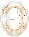 Abstract Luxury Beige Waves - Modern Round or Oval Wall Mirror - Space