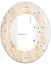 Abstract Luxury Beige Waves - Modern Round or Oval Wall Mirror - Wave