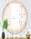 Abstract Luxury Beige Waves - Modern Round or Oval Wall Mirror - Triple C