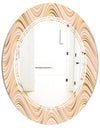 Abstract Luxury Beige Waves - Modern Round or Oval Wall Mirror - Triple C