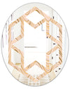 Abstract Luxury Beige Waves - Modern Round or Oval Wall Mirror - Hexagon Star