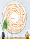 Abstract Luxury Beige Waves - Modern Round or Oval Wall Mirror - Whirl