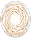 Abstract Luxury Beige Waves - Modern Round or Oval Wall Mirror - Whirl