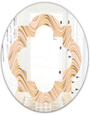 Abstract Luxury Beige Waves - Modern Round or Oval Wall Mirror - Quatrefoil