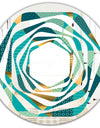 Gold and Blue Dynamics II - Modern Round or Oval Wall Mirror - Whirl