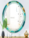 Gold and Blue Dynamics II - Modern Round or Oval Wall Mirror - Triple C
