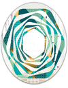 Gold and Blue Dynamics II - Modern Round or Oval Wall Mirror - Whirl